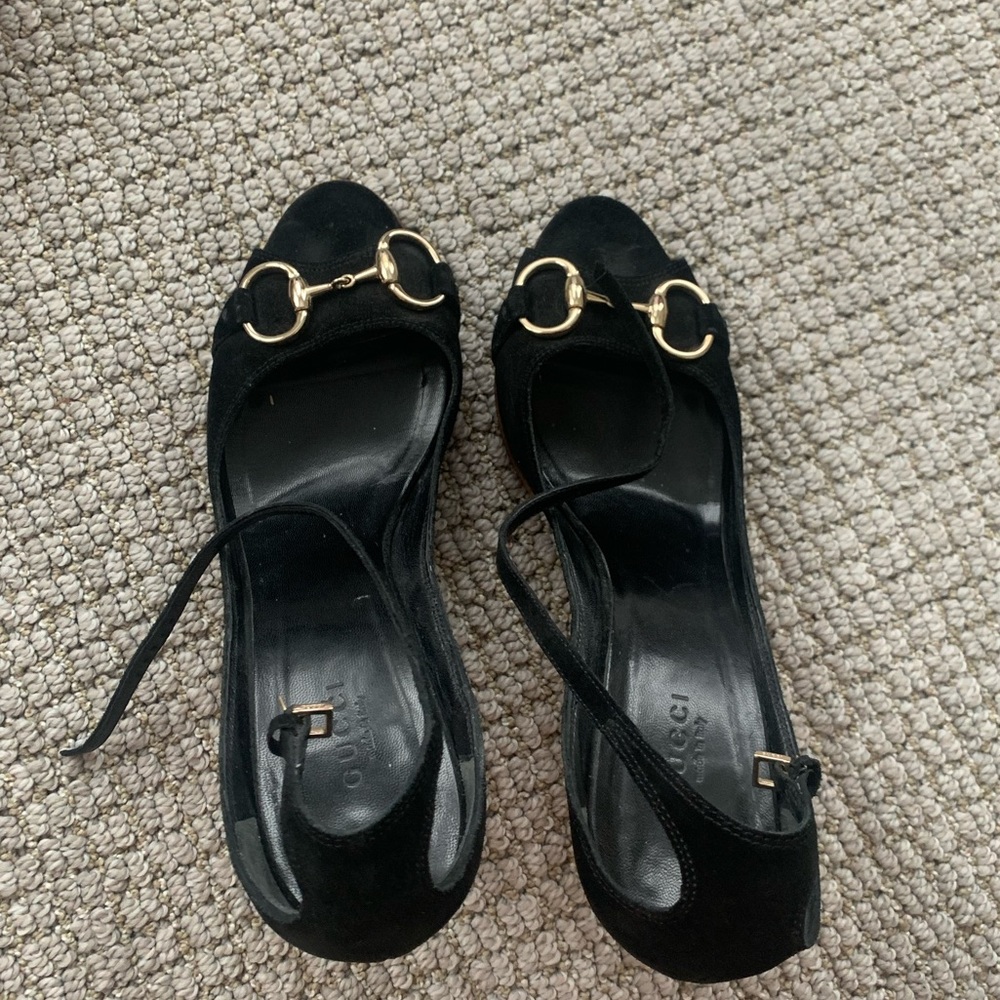 Gucci espadrille wedge heels